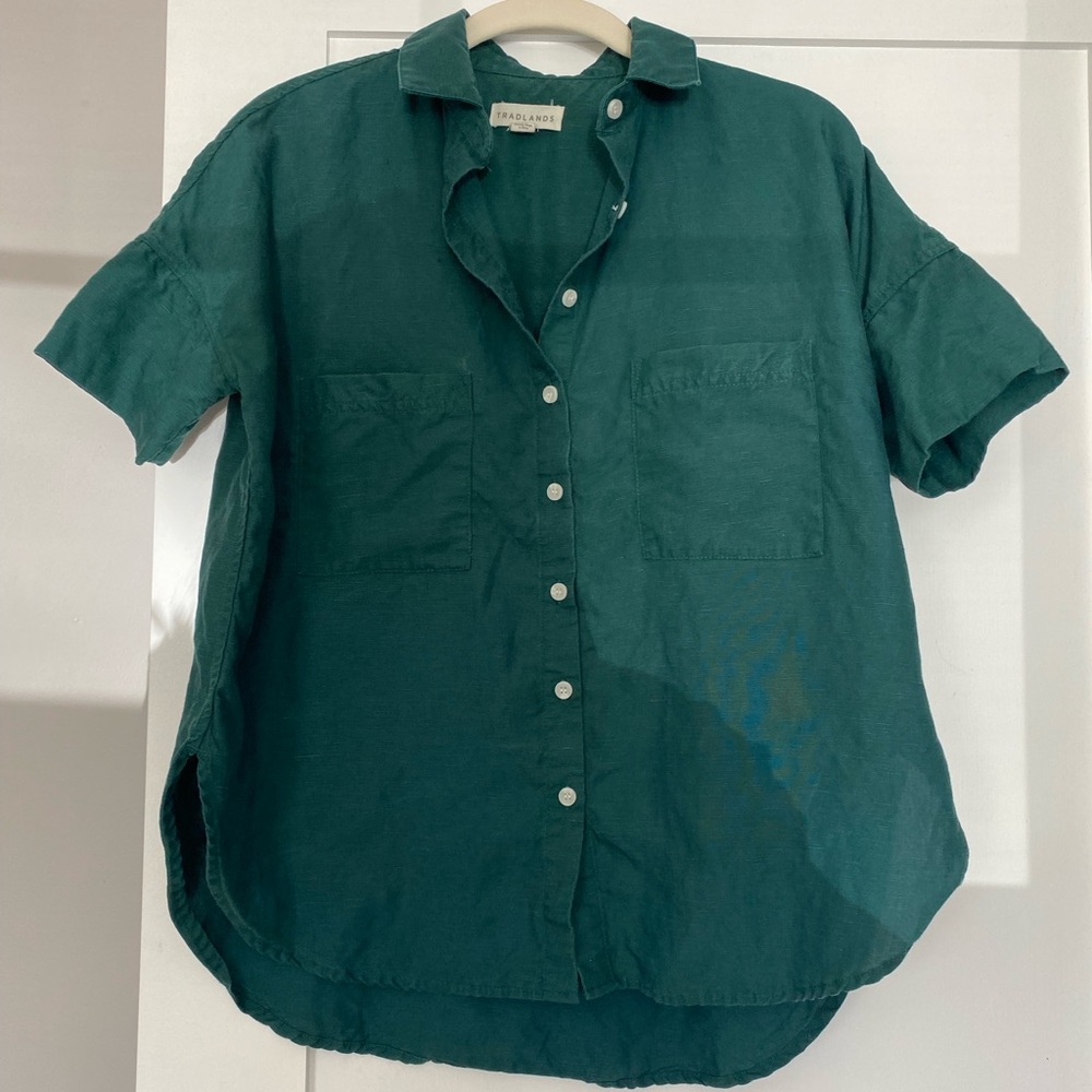 Tradlands green box button up shirt